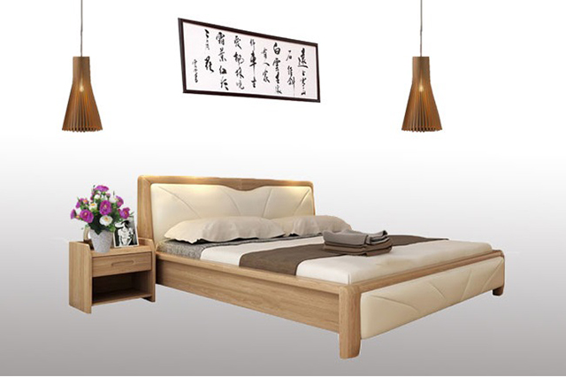 Giường gỗ sồi mang kiểu dáng sang trọng