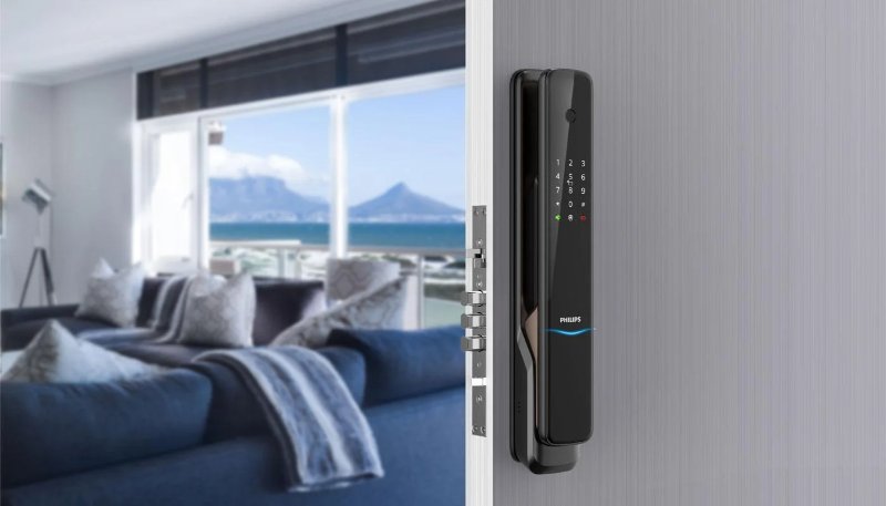 Khóa điện tử vân tay cửa gỗ Philips 9300