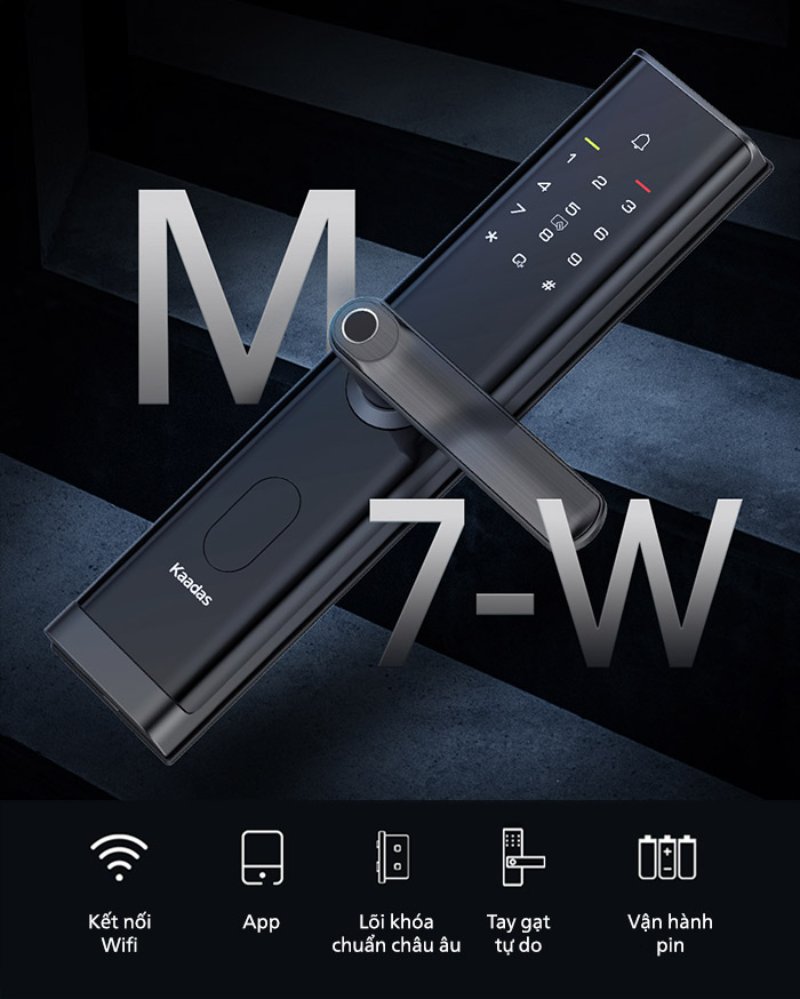 Khóa điện tử cho cửa gỗ Kaadas M7-W
