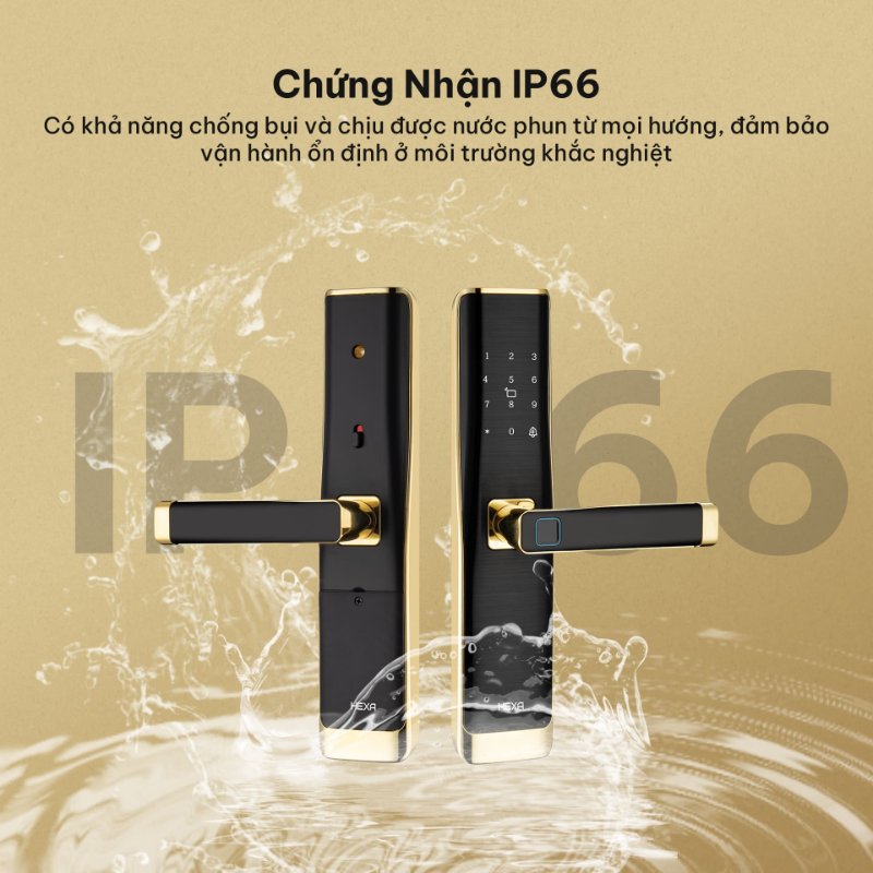 Khóa điện tử cửa gỗ Hexa L100